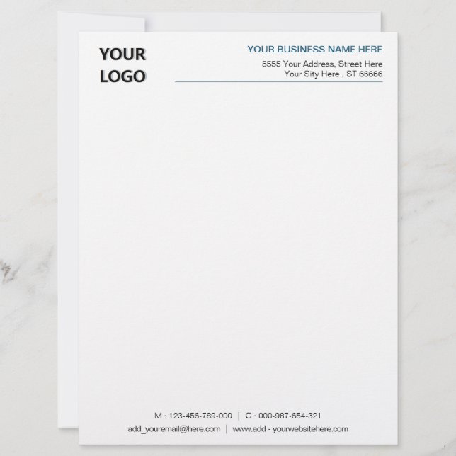 Your Design Branded Business Letterhead Template (Front)