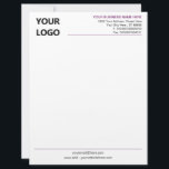 Your Design Branded Business Letterhead with Logo<br><div class="desc">Custom Colors and Fonts - Design Your Own Personalized Professional Business Letterhead template with Company Logo Branded Stationery Office Supplies - Add Your Logo - Image - Photo or QR Code / and Name - Company / Address - Contact Information / More - Resize and move or remove and add...</div>