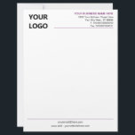 Your Design Branded Business Letterhead with Logo<br><div class="desc">Custom Colors and Fonts - Design Your Own Personalized Professional Business Letterhead template with Company Logo Branded Stationery Office Supplies - Add Your Logo - Image - Photo or QR Code / and Name - Company / Address - Contact Information / More - Resize and move or remove and add...</div>