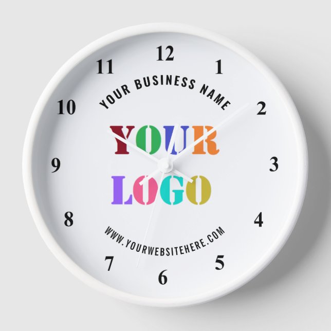 Your Design Branded Company Logo Clock Template (Front)