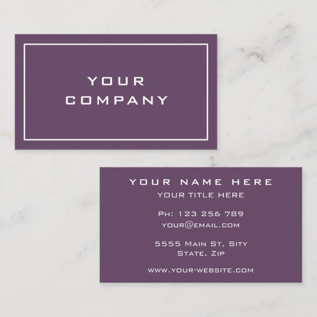 Your Design Business Card Example Custom Color (Front/Back)