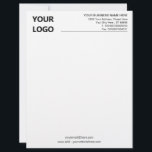 Your Design Business Letterhead Example with Logo<br><div class="desc">Design Your Own Simple Personalized Business Office Letterhead Template with Logo - Add Your Logo - Image / Business Name - Company / Address - Contact Information - Resize and move or remove and add elements / text with customization tool. Choose your favorite colors / font / size ! Good...</div>