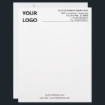 Your Design Business Letterhead Example with Logo<br><div class="desc">Design Your Own Simple Personalized Business Office Letterhead Template with Logo - Add Your Logo - Image / Business Name - Company / Address - Contact Information - Resize and move or remove and add elements / text with customization tool. Choose your favorite colors / font / size ! Good...</div>