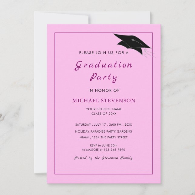 Your Design Colors and Fonts Graduation Invitation (Front)