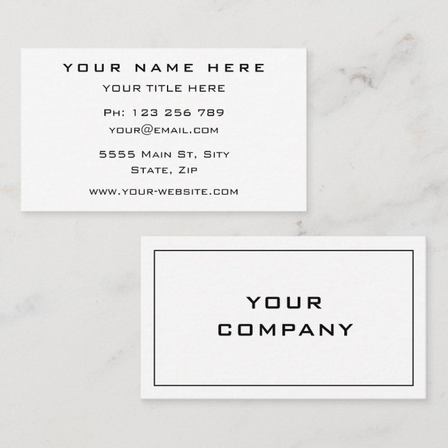 Your Design Custom Color Business Card Template (Front/Back)