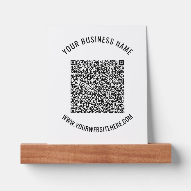 Your Design Custom Text and QR Code Ledge Template (Front)