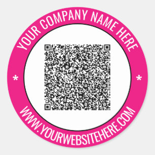 Your Design Custom Text QR Code Stickers Template