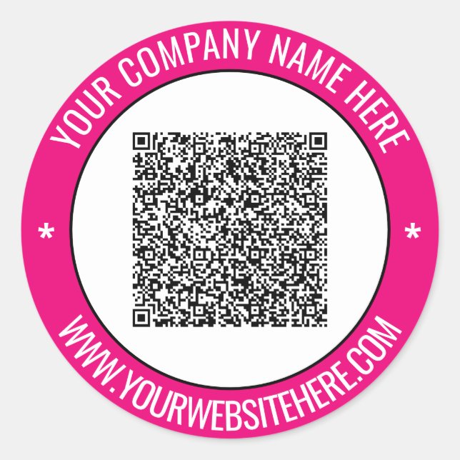 Your Design Custom Text QR Code Stickers Template (Front)