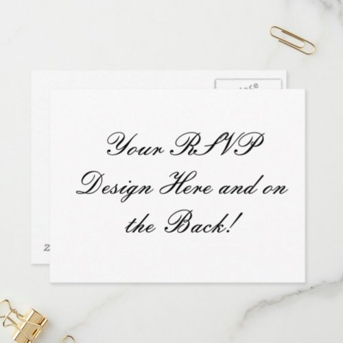 Your Design Here Custom Wedding RSVP Card