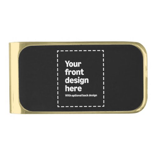 Your Design Here Gold Finish Money Clip