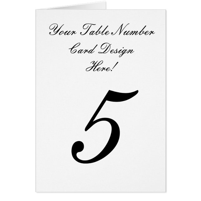 Your Design Here! Wedding Table Number (Front)