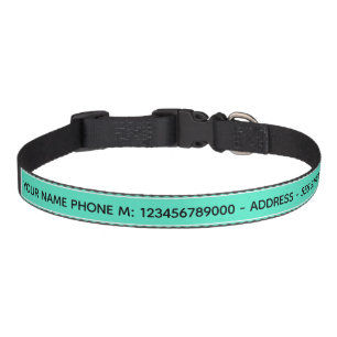 Your Design Name Phone Address Pet Collar Example