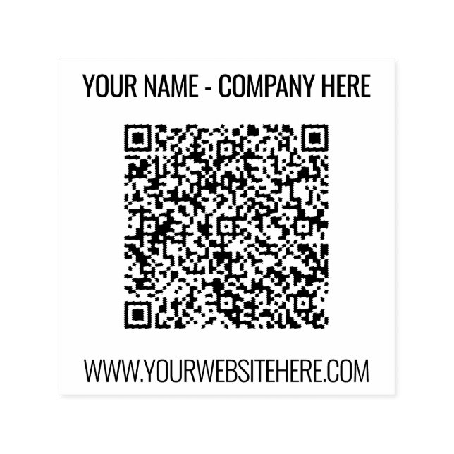 Your Design Name Website QR Code Stamp Template (Design)
