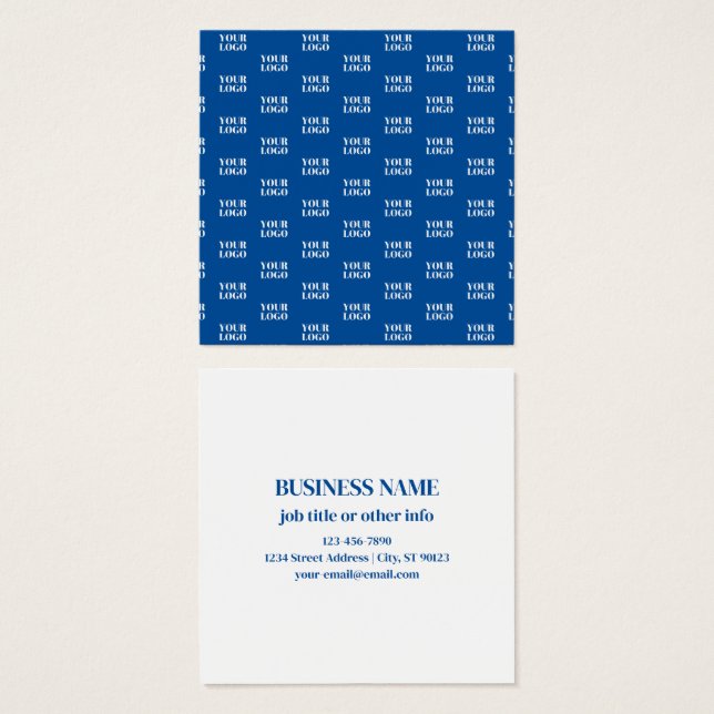 Your Design or Business Logo | Blue Tiled Pattern (Front & Back)