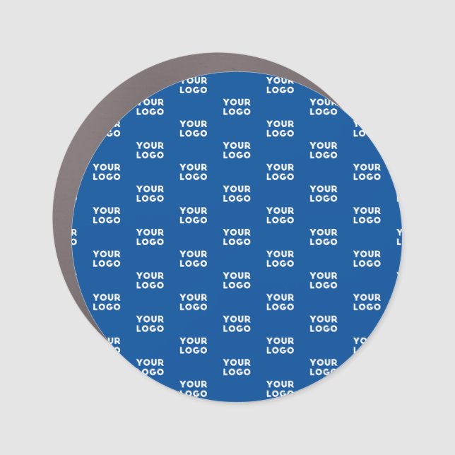 Your Design or Business Logo | Blue Tiled Pattern Car Magnet (Front)