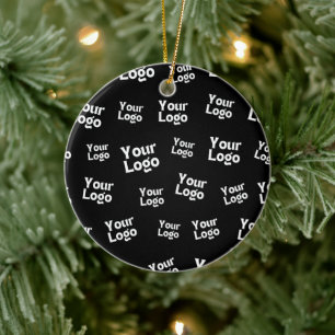 Your Design or Business Logo Random Placement Ceramic Ornament