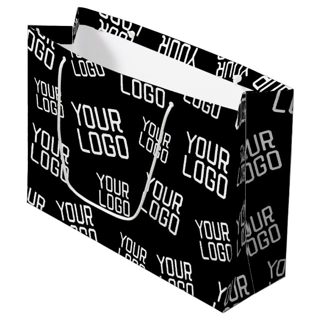 Your Design or Business Logo | Random Placement Large Gift Bag (Front Angled)