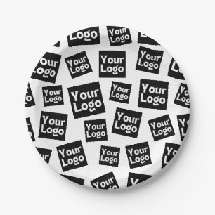 Your Design or Business Logo Random Placement Paper Plates