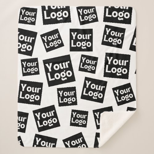 Your Design or Business Logo  Random Placement Sherpa Blanket