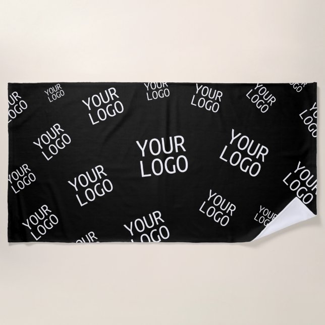 Your Design, Photo or Business Logo Randomly Tiled Beach Towel (Front)