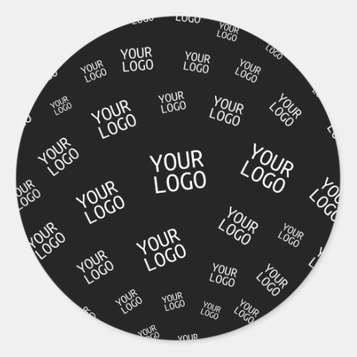 Your Design Photo or Business Logo Randomly Tiled Classic Round Sticker