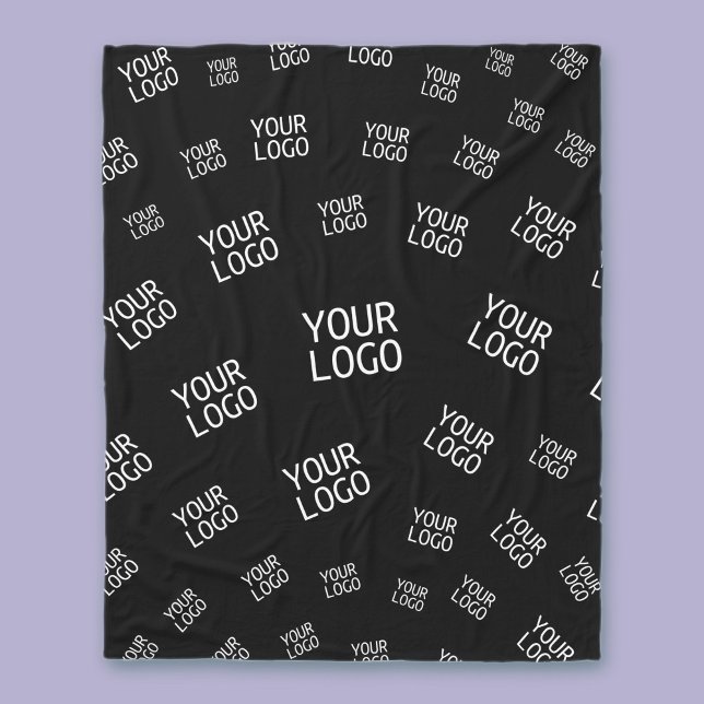 Your Design, Photo or Business Logo Randomly Tiled Fleece Blanket (Creator Uploaded)