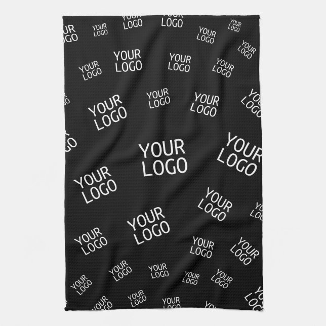 Your Design, Photo or Business Logo Randomly Tiled Kitchen Towel (Vertical)