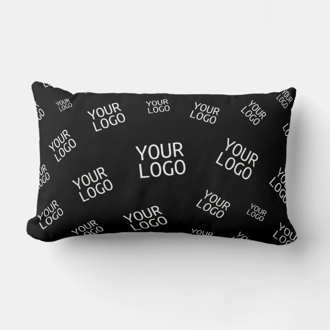 Your Design, Photo or Business Logo Randomly Tiled Lumbar Pillow (Front)
