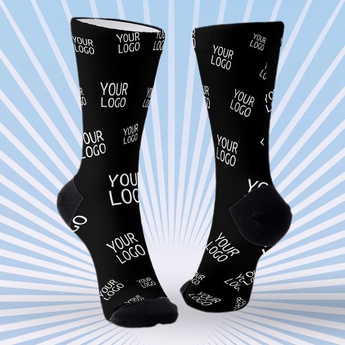 Your Design Photo or Business Logo Randomly Tiled Socks