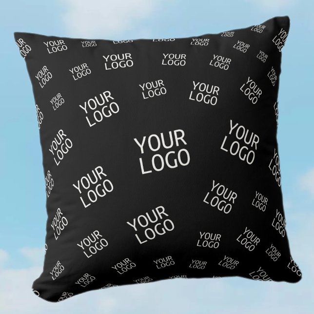 Your Design, Photo or Business Logo Randomly Tiled Throw Pillow (Creator Uploaded)