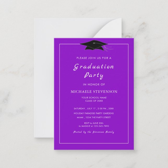 Your Design Purple Graduation Invitation Template (Front)