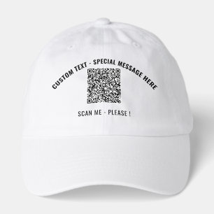 Your Design QR Code and Custom Text Hat Template