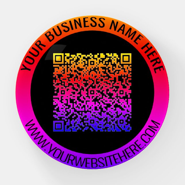 Your Design QR Code Business Paperweight Gift (Front)