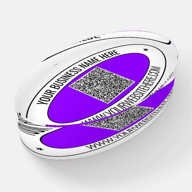 Your Design QR Code Business Paperweight Template (Angled)