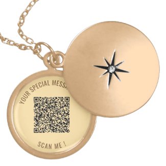 Your Design QR Code Custom Text Necklace Template