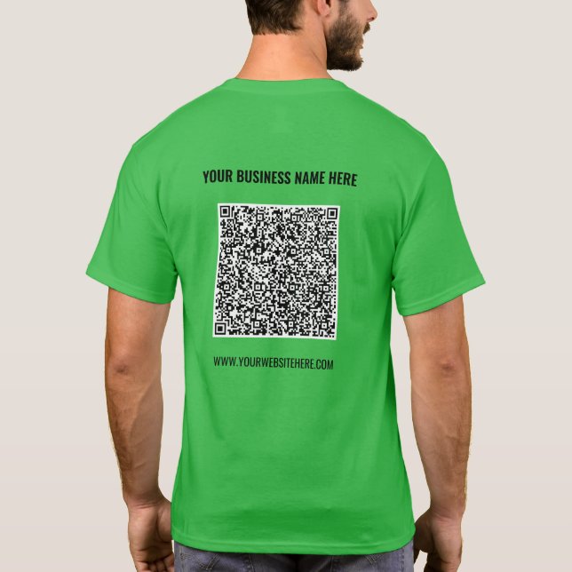 Your Design QR Code T-Shirt Example Custom Text (Back)