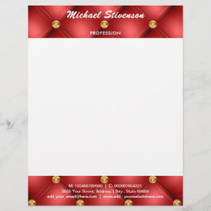 Your Design Red Gold Letterhead Example