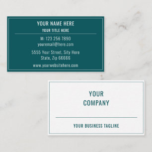 Your Design Two Colors Business Card Template