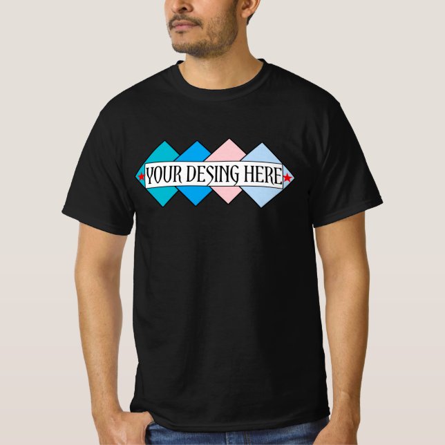 Your Desing Here Black Bella Canvas Mockup men's  T-Shirt (Front)