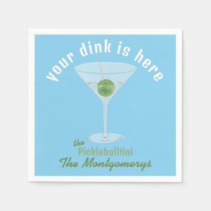 Your Dink is Here Custom Pickle Martini - Blue Napkins
