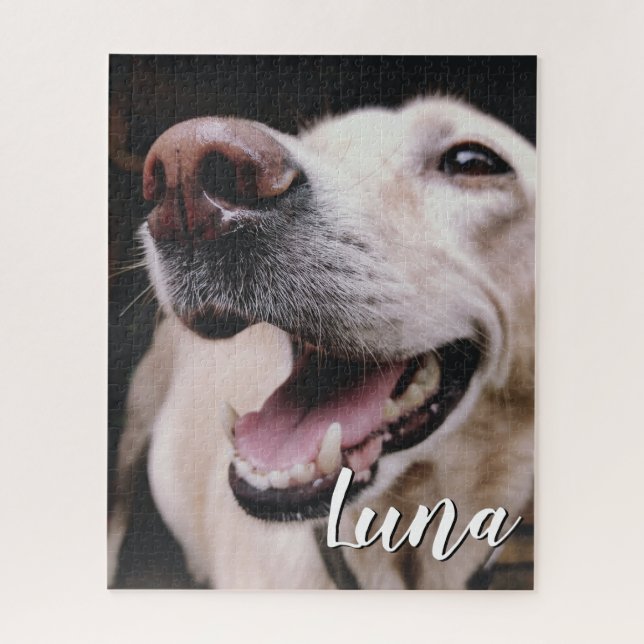 Your Dog Pet Photo Personalized Name Dog Mom Jigsaw Puzzle (Vertical)