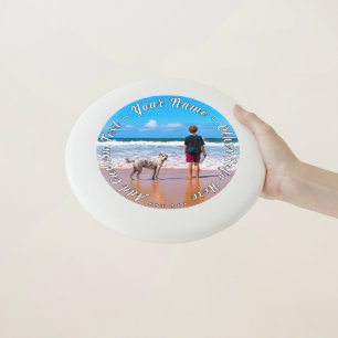 Your Dog Photo Frisbee Gift with Custom Text Name
