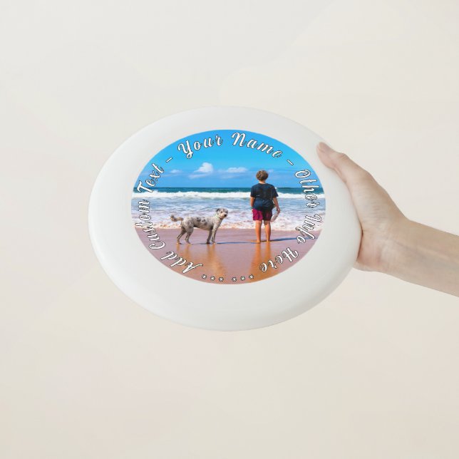Your Dog Photo Frisbee Gift with Custom Text Name (In Hand)
