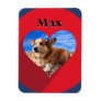 Your Dog Photo in Red Heart Name Frame Love Magnet