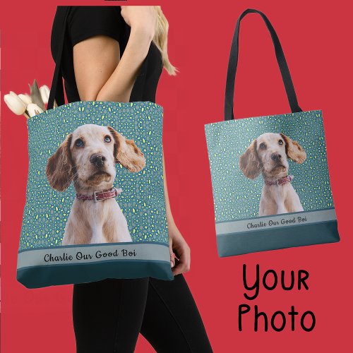 Your Dog Photo Name Font Color Options  Tote Bag