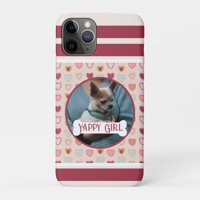 Your Dog Photo Valentine Heart iPhone 11 Pro Case  (Back)