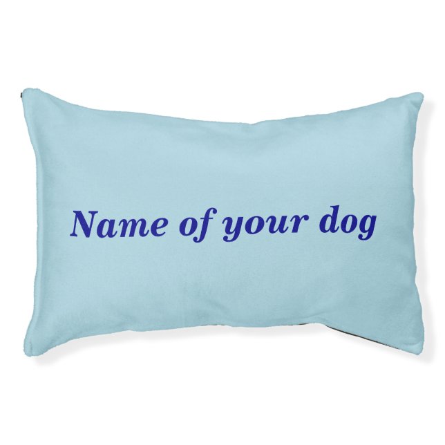 Your Dog’s Name on Light Blue Bed (Front)