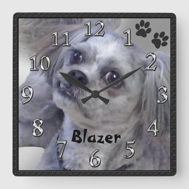 Your Doggy PHOTO and NAME Personalized Clock (Front)