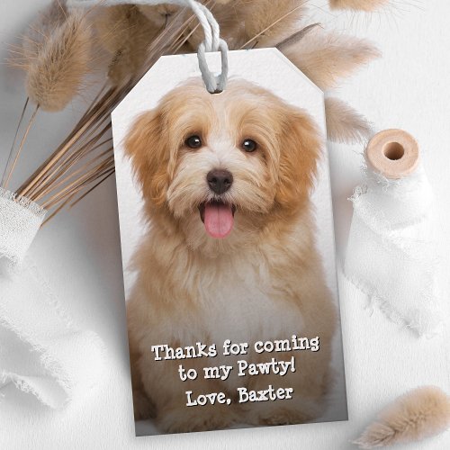 Your Dogs Birthday Pawty Thank You Favor Gift Tags