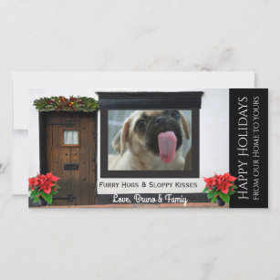 Your Dogs Christmas Licking Glass Holiday Card